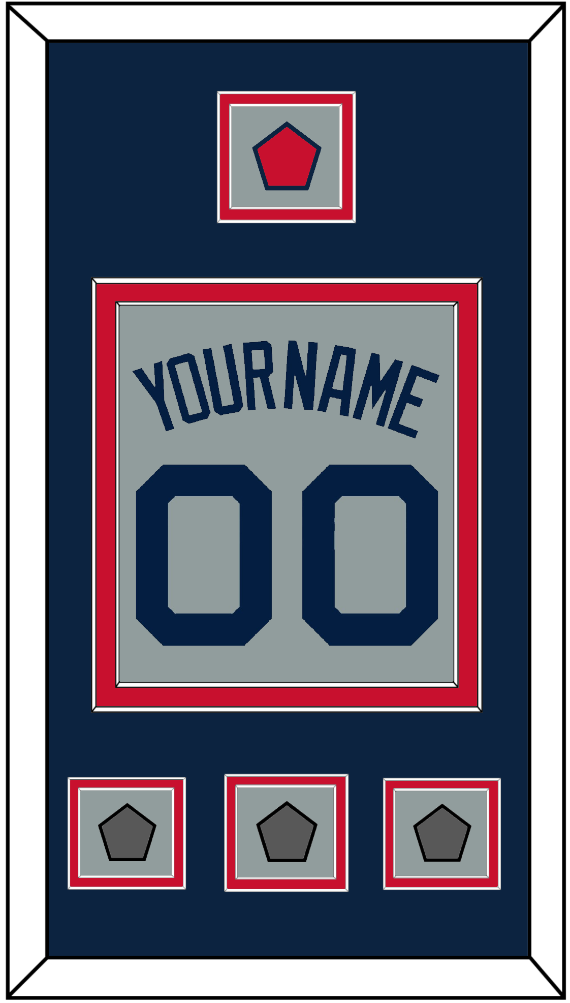 Boston Name, Number, Logo Patch & Three World Series Jersey Patches - Road Gray (2009-2013) - Signature Tier 3