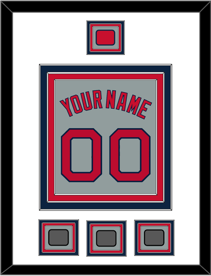Boston Name, Number, Logo Patch & Three World Series Champions Patches - Road Gray - Premier Tier 1