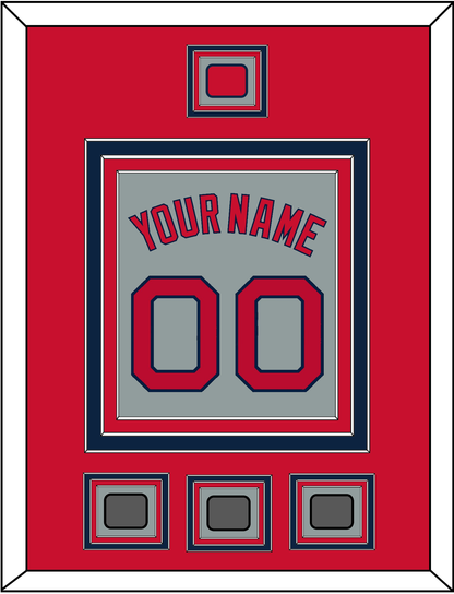 Boston Name, Number, Logo Patch & Three World Series Champions Patches - Road Gray - Premier Tier 2