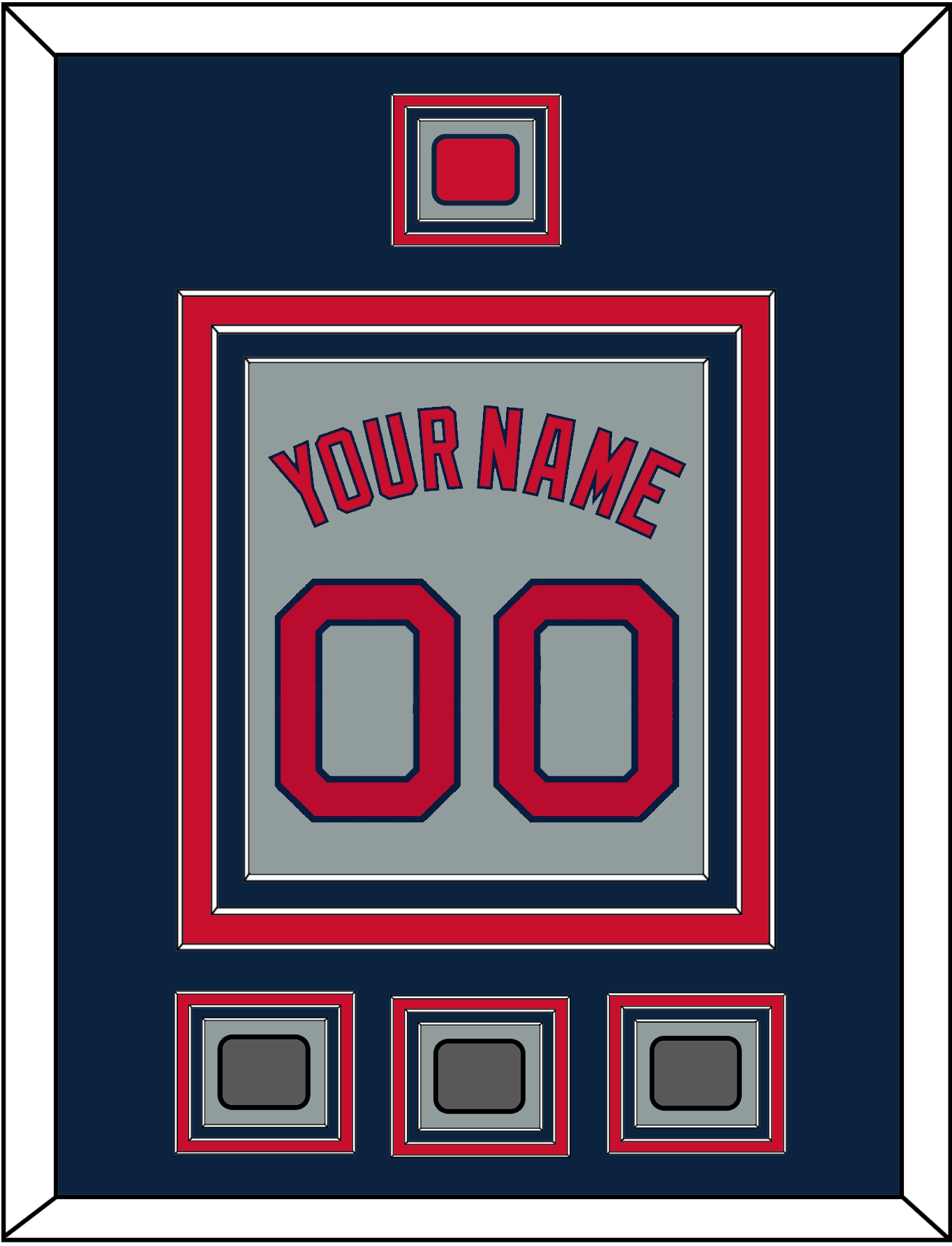 Boston Name, Number, Logo Patch & Three World Series Champions Patches - Road Gray - Premier Tier 3