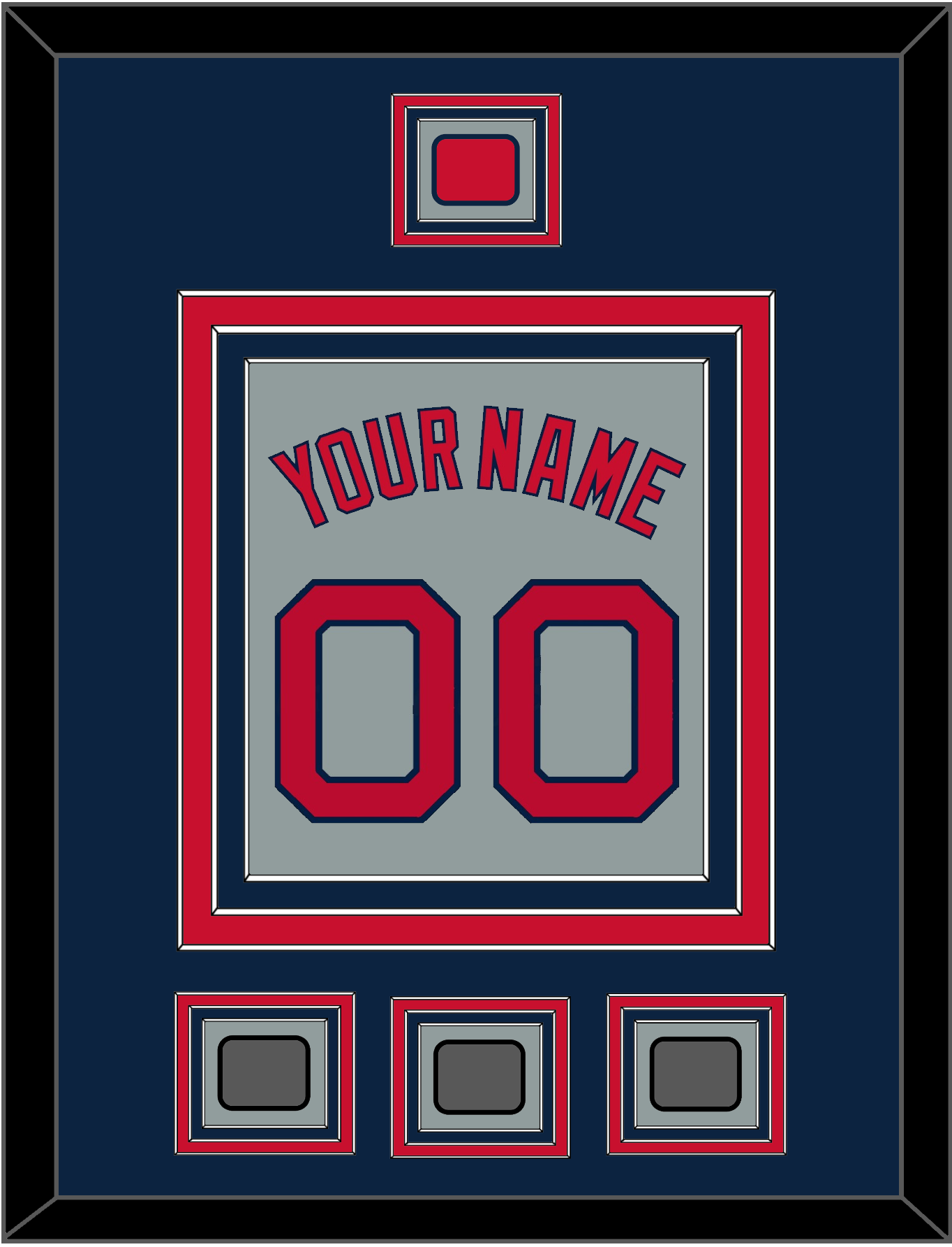 Boston Name, Number, Logo Patch & Three World Series Champions Patches - Road Gray - Premier Tier 3