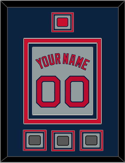 Boston Name, Number, Logo Patch & Three World Series Champions Patches - Road Gray - Premier Tier 3