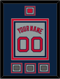 Boston Name, Number, Logo Patch & Three World Series Champions Patches - Road Gray - Triple Mat 3