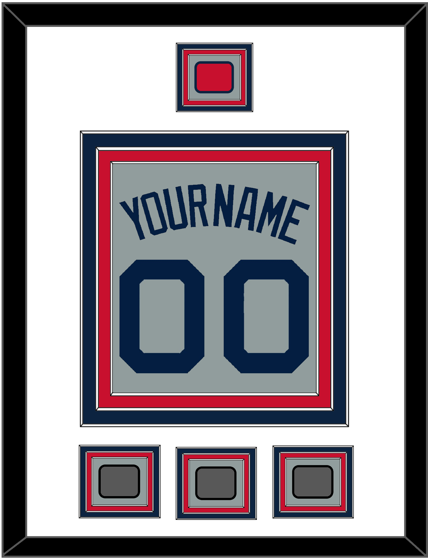 Boston Name, Number, Logo Patch & Three World Series Jersey Patches - Road Gray (2009-2013) - Premier Tier 1