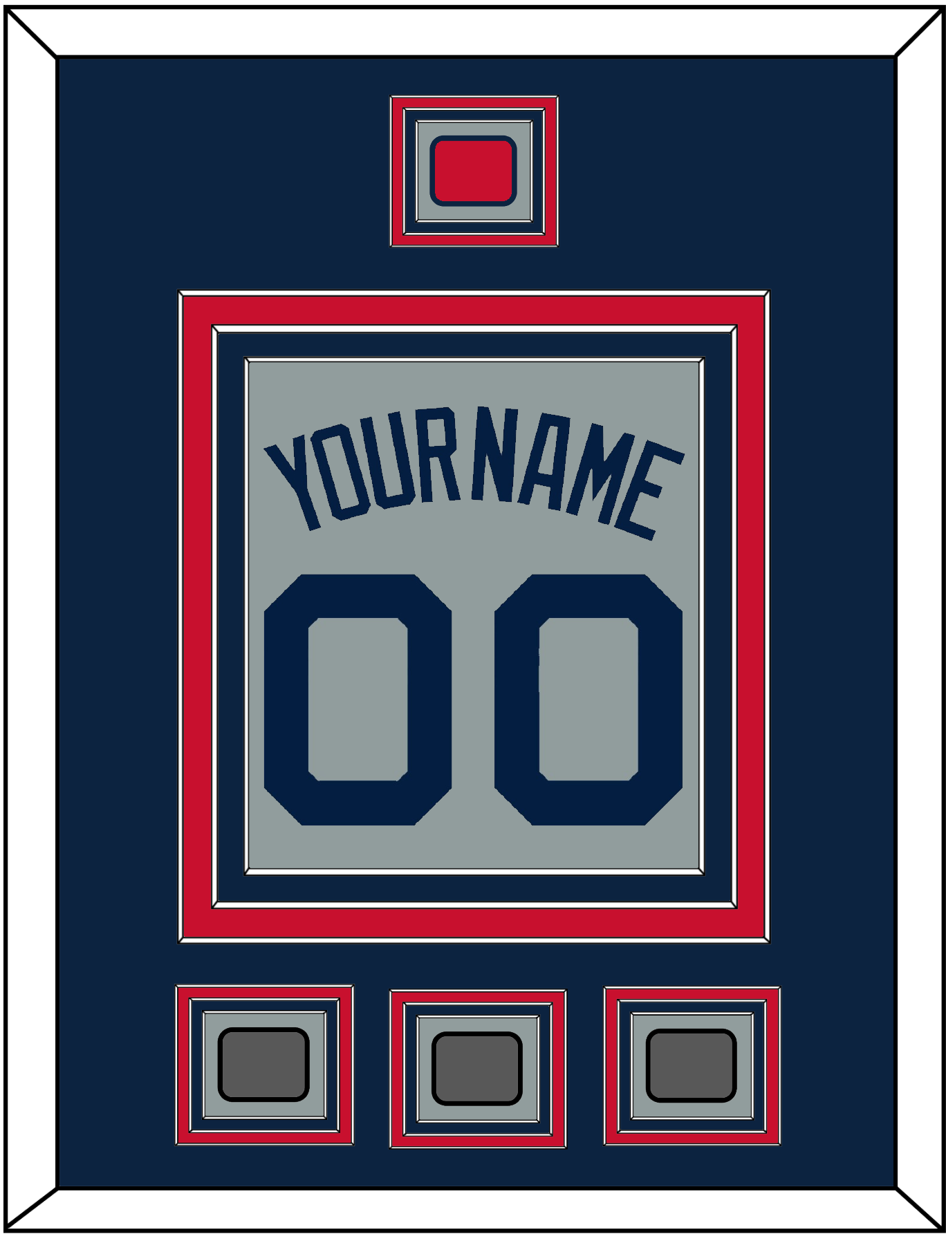 Boston Name, Number, Logo Patch & Three World Series Champions Patches - Road Gray (2009-2013) - Premier Tier 3