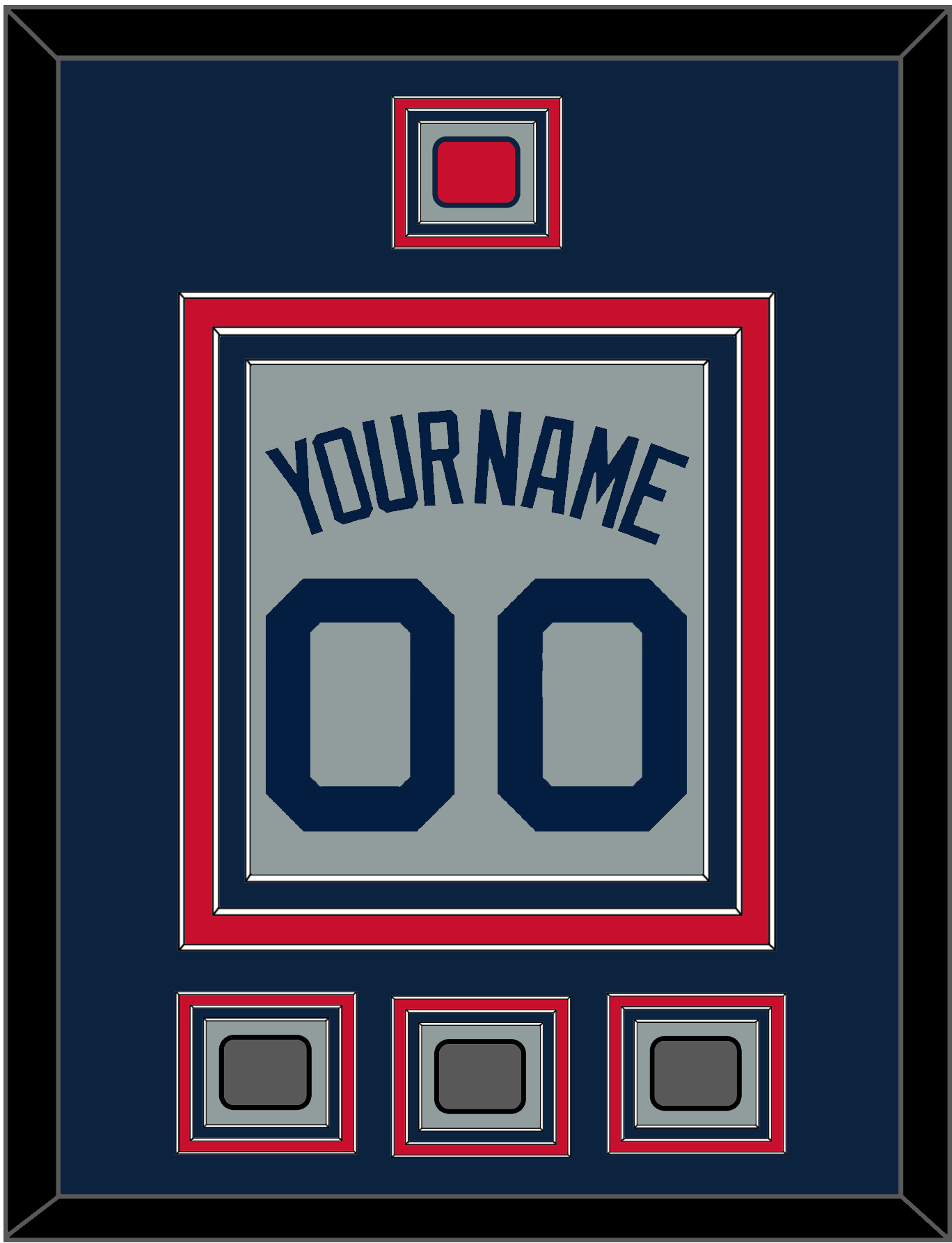 Boston Name, Number, Logo Patch & Three World Series Champions Patches - Road Gray (2009-2013) - Premier Tier 3