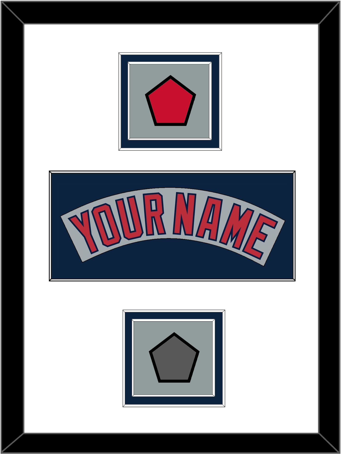 Boston Nameplate, Logo Patch & World Series Champions Patch - Road Gray (1992-2008) - Signature Tier 2