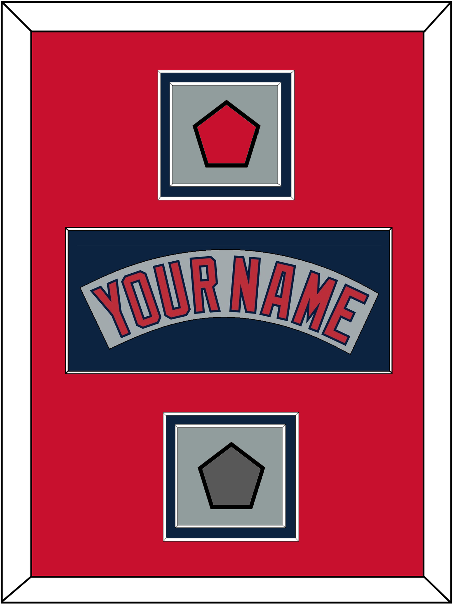 Boston Nameplate, Logo Patch & World Series Champions Patch - Road Gray (1992-2008) - Signature Tier 3