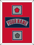 Boston Nameplate, Logo Patch & World Series Champions Patch - Road Gray (1992-2008) - Double Mat 3
