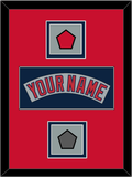 Boston Nameplate, Logo Patch & World Series Champions Patch - Road Gray (1992-2008) - Double Mat 3