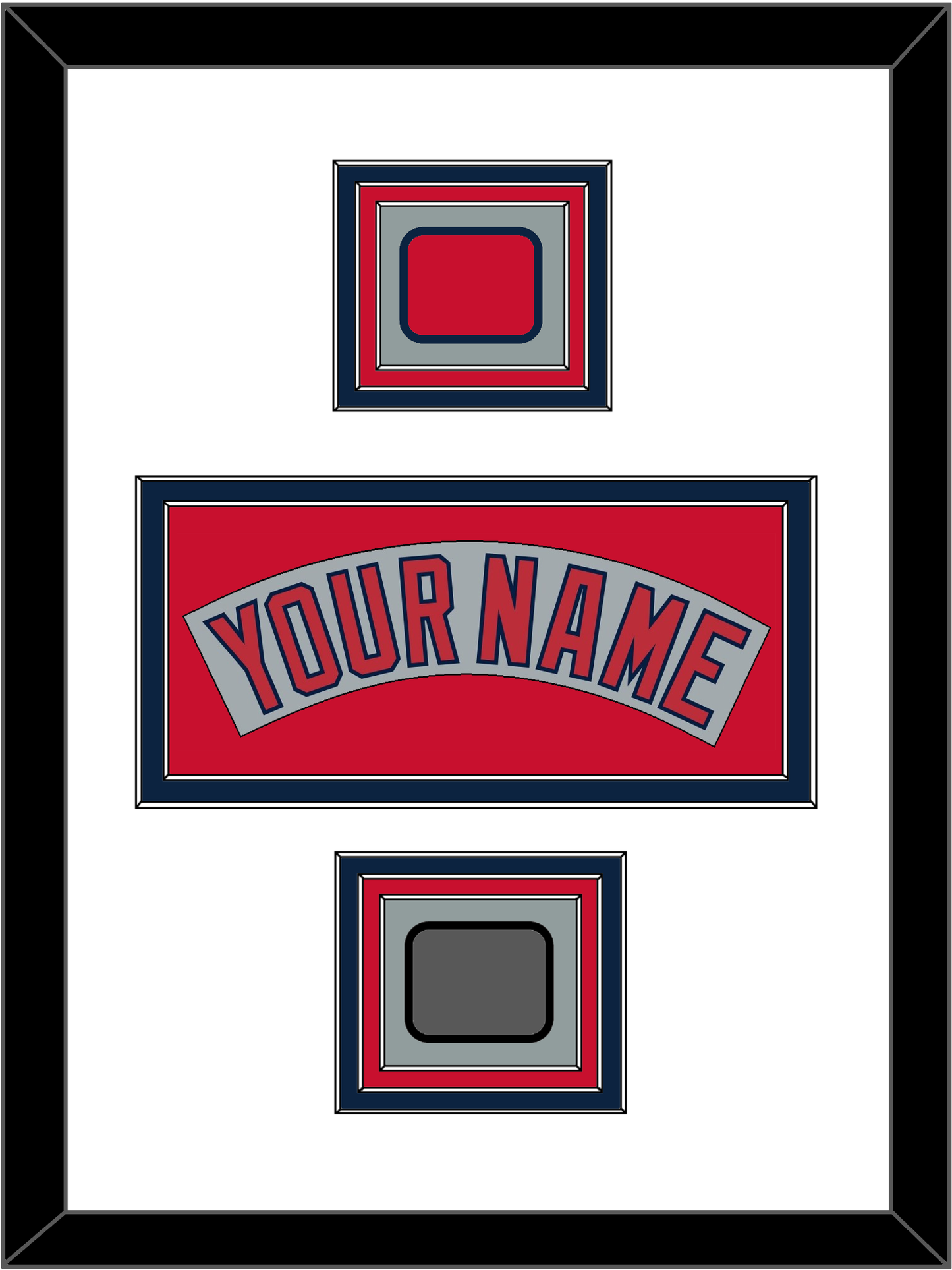 Boston Nameplate, Logo Patch & World Series Champions Patch - Road Gray (1992-2008) - Premier Tier 2