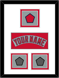 Boston Nameplate, Logo Patch & Two World Series Jersey Patches - Road Gray (1992-2008) - Double Mat 1