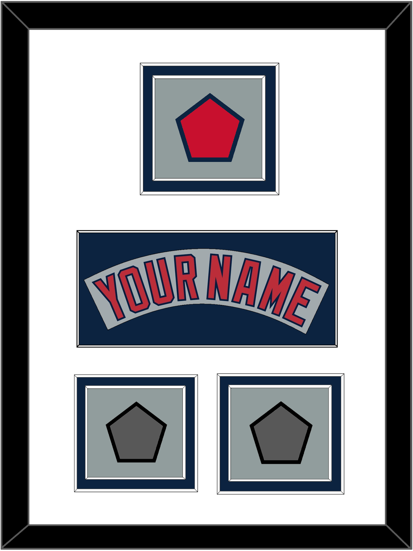 Boston Nameplate, Logo Patch & Two World Series Champions Patches - Road Gray (1992-2008) - Signature Tier 2