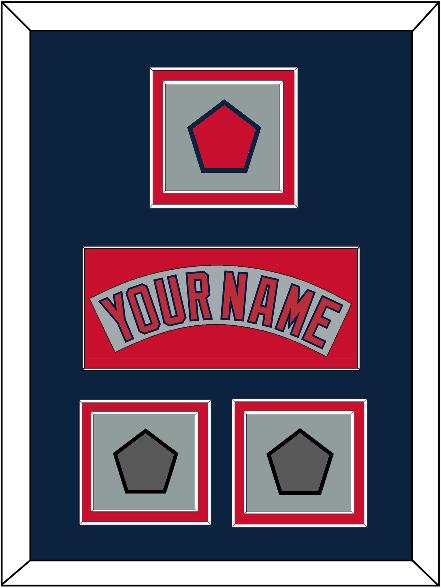 Boston Nameplate, Logo Patch & Two World Series Champions Patches - Road Gray (1992-2008) - Signature Tier 4