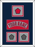 Boston Nameplate, Logo Patch & Two World Series Jersey Patches - Road Gray (1992-2008) - Double Mat 4