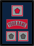 Boston Nameplate, Logo Patch & Two World Series Jersey Patches - Road Gray (1992-2008) - Double Mat 4