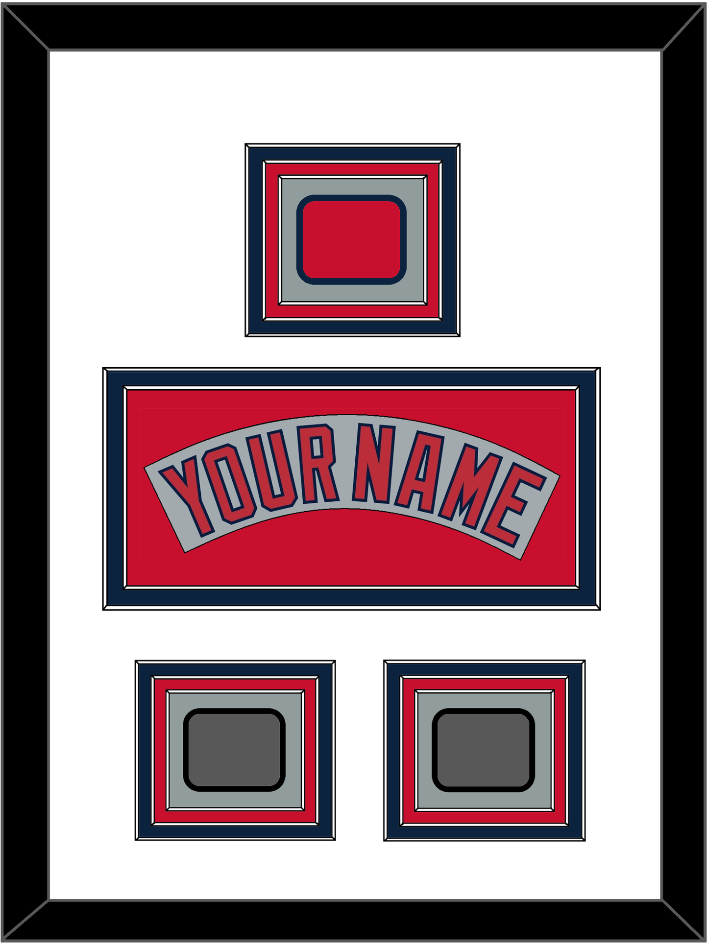 Boston Nameplate, Logo Patch & Two World Series Jersey Patches - Road Gray (1992-2008) - Premier Tier 2