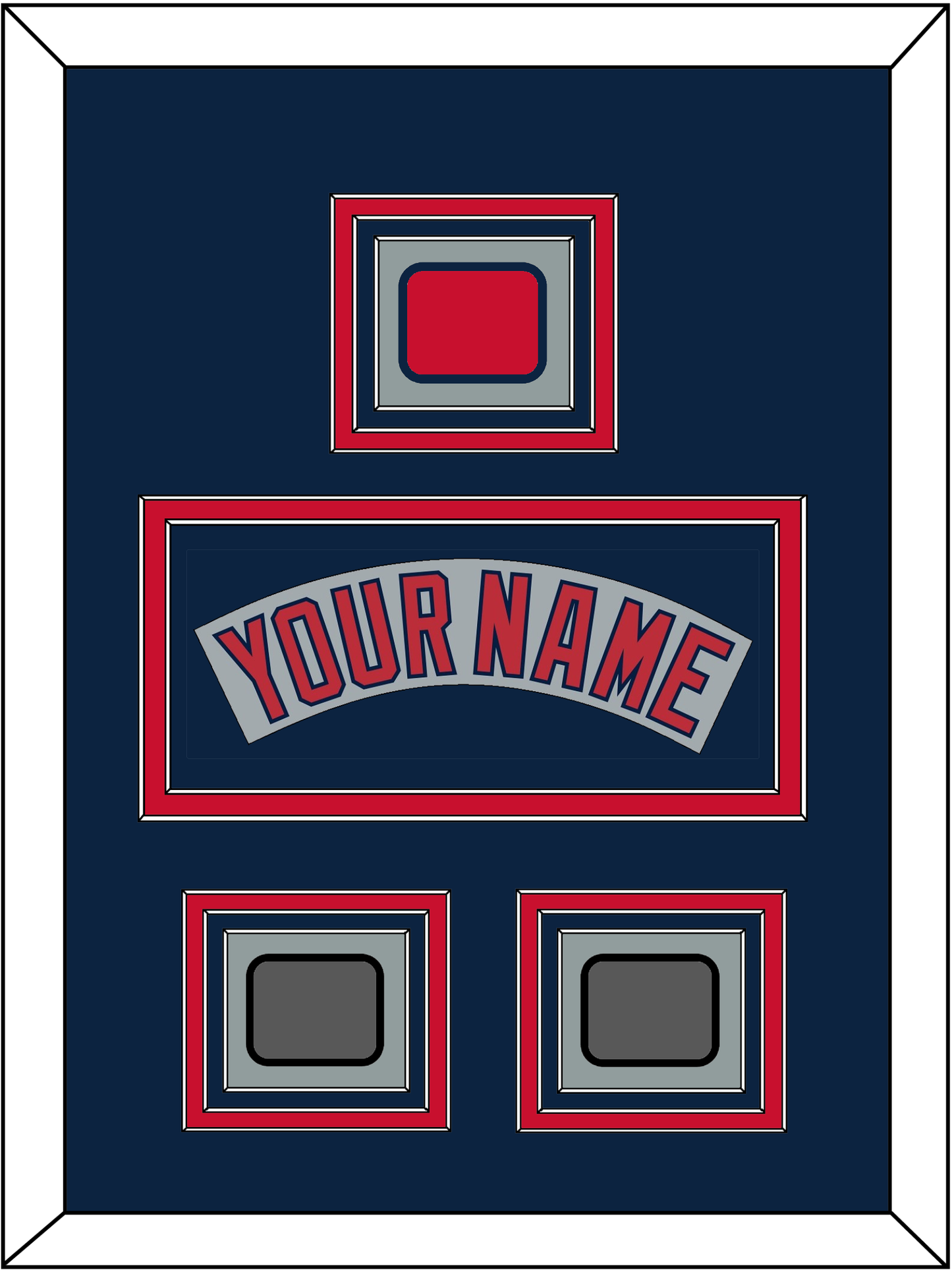 Boston Nameplate, Logo Patch & Two World Series Jersey Patches - Road Gray (1992-2008) - Premier Tier 4