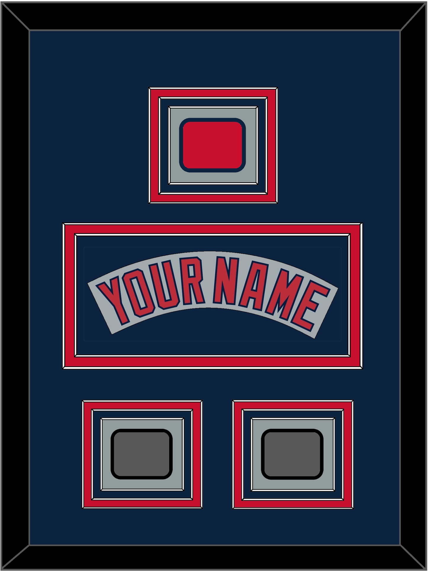 Boston Nameplate, Logo Patch & Two World Series Jersey Patches - Road Gray (1992-2008) - Premier Tier 4