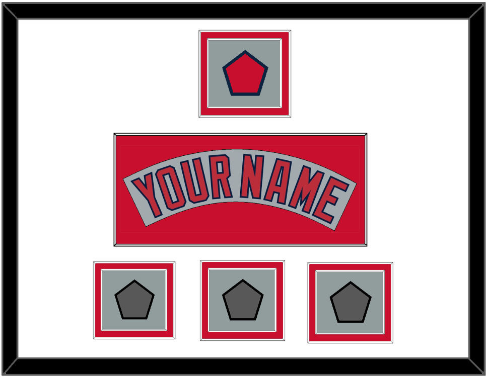 Boston Nameplate, Logo Patch & Three World Series Jersey Patches - Road Gray (1992-2008) - Signature Tier 1