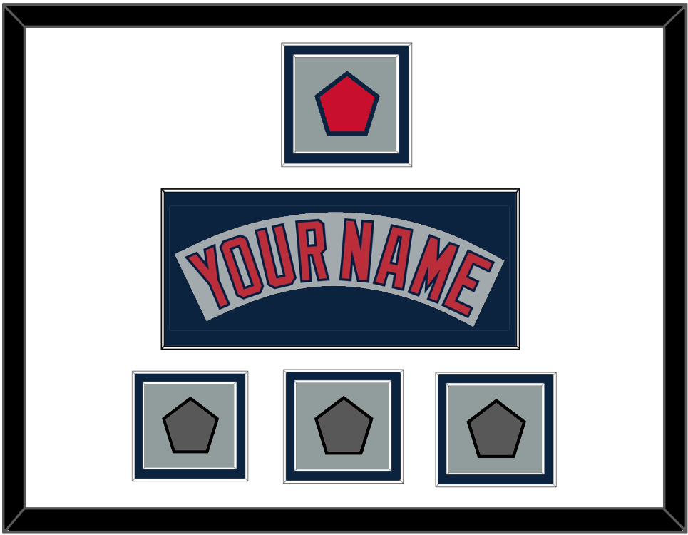 Boston Nameplate, Logo Patch & Three World Series Jersey Patches - Road Gray (1992-2008) - Signature Tier 2