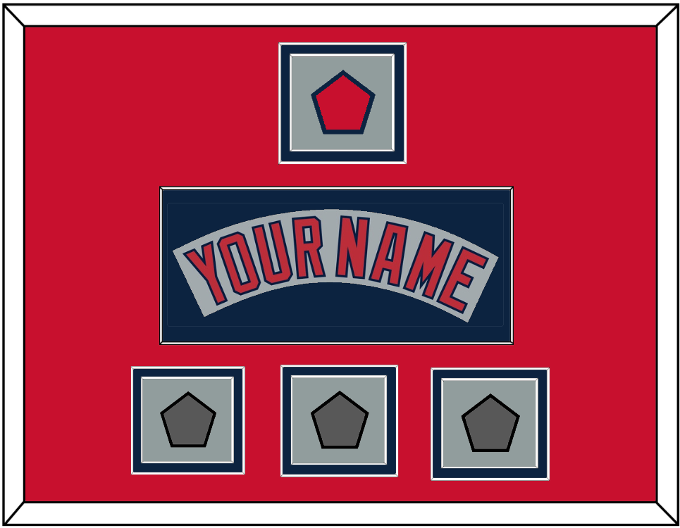 Boston Nameplate, Logo Patch & Three World Series Jersey Patches - Road Gray (1992-2008) - Signature Tier 3