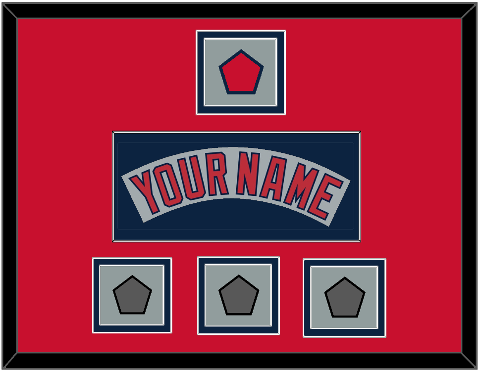 Boston Nameplate, Logo Patch & Three World Series Champions Patches - Road Gray (1992-2008) - Signature Tier 3
