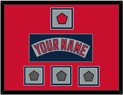 Boston Nameplate, Logo Patch & Three World Series Jersey Patches - Road Gray (1992-2008) - Signature Tier 3