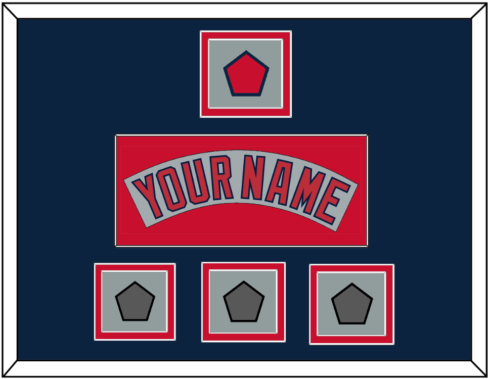 Boston Nameplate, Logo Patch & Three World Series Jersey Patches - Road Gray (1992-2008) - Signature Tier 4