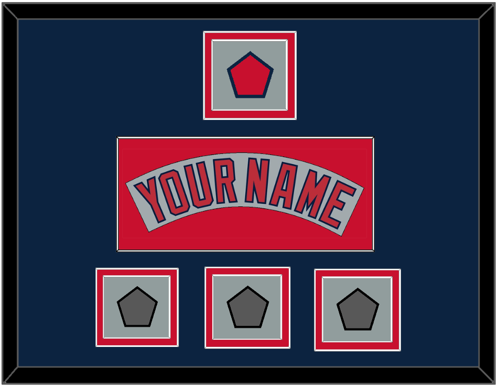 Boston Nameplate, Logo Patch & Three World Series Champions Patches - Road Gray (1992-2008) - Signature Tier 4