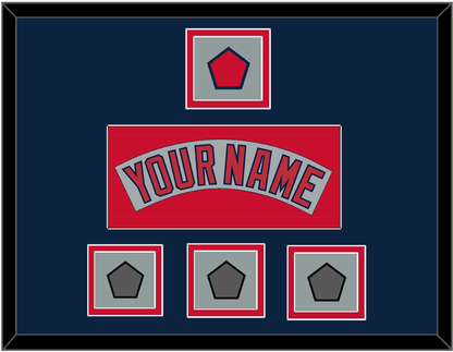 Boston Nameplate, Logo Patch & Three World Series Jersey Patches - Road Gray (1992-2008) - Signature Tier 4