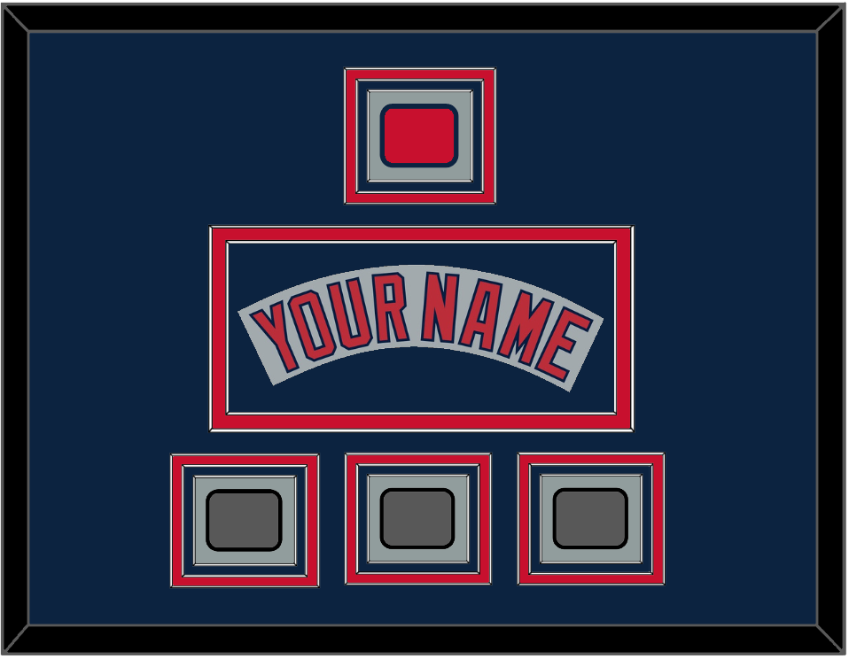 Boston Nameplate, Logo Patch & Three World Series Champions Patches - Road Gray (1992-2008) - Premier Tier 4