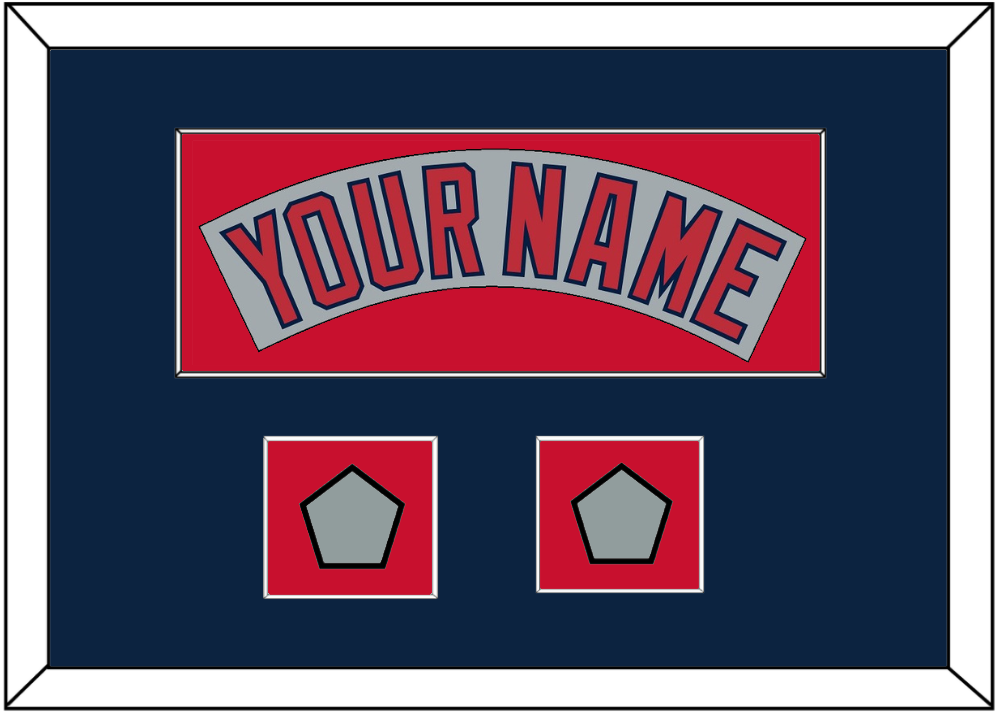 Boston Nameplate & Two World Series Jersey Patches - Road Gray (1992-2008)- Essential Tier 4