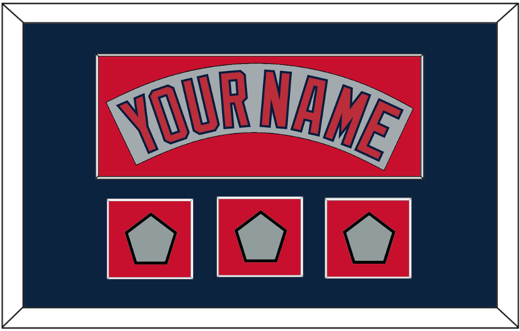 Boston Nameplate & Three World Series Jersey Patches - Road Gray (1992-2008)- Essential Tier 4