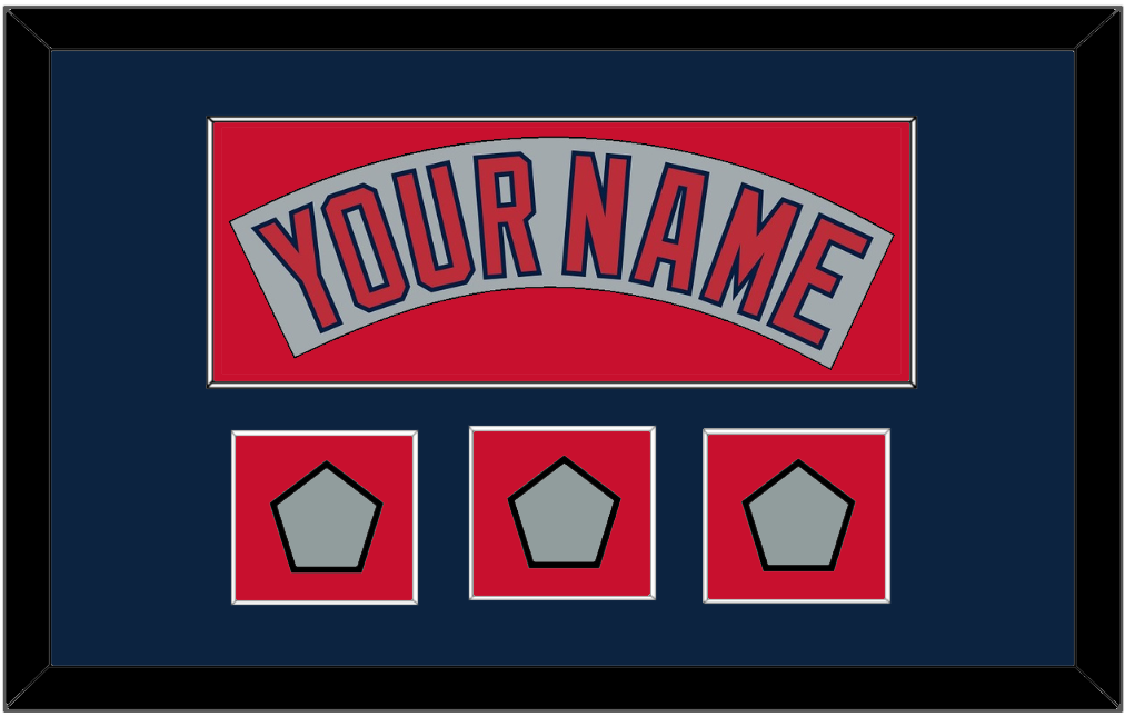 Boston Nameplate & Three World Series Jersey Patches - Road Gray (1992-2008)- Essential Tier 4