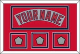 Boston Nameplate & Three World Series Champions Patches - Road Gray (1992-2008)- Double Mat 3