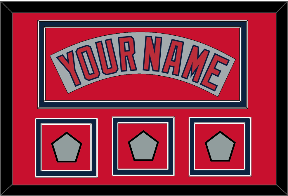 Boston Nameplate & Three World Series Jersey Patches - Road Gray (1992-2008)- Signature Tier 3