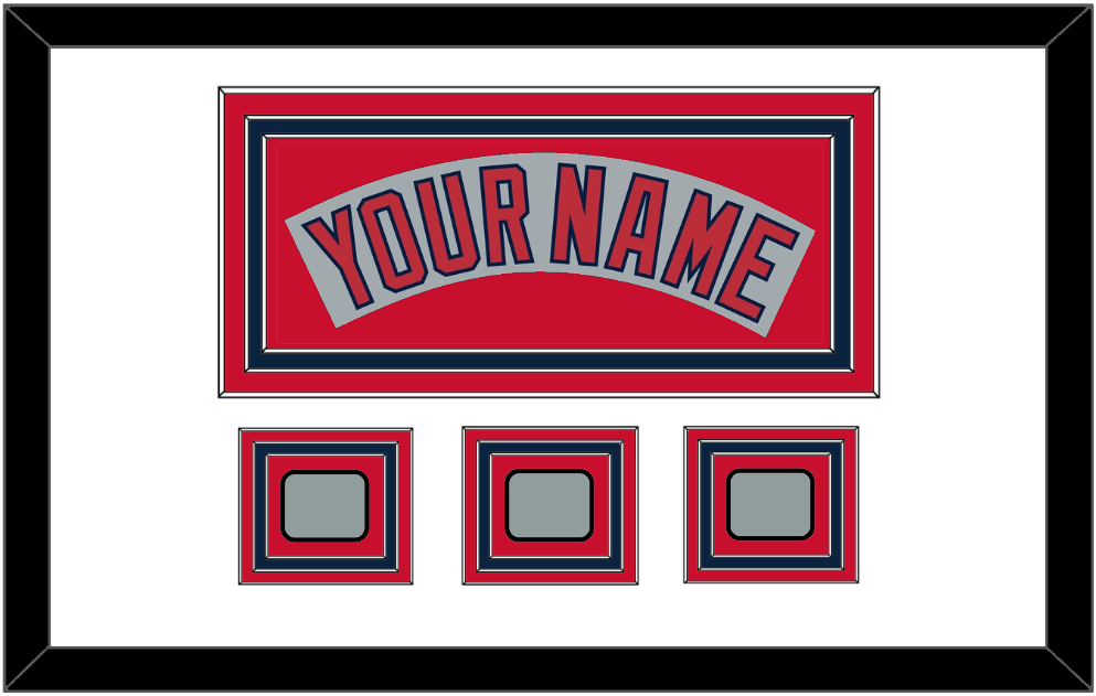 Boston Nameplate & Three World Series Champions Patches - Road Gray (1992-2008)- Premier Tier 2