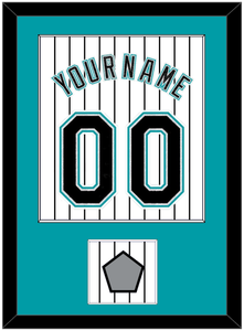 Florida Name & Number With World Series Patch- Home White Pinstripes (2003-2011) - Single Mat 1