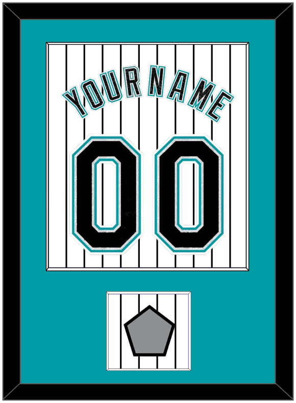 Florida Name & Number With 2003 World Series Champions Patch- Home White Pinstripes (2003-2011) - Single Mat 1