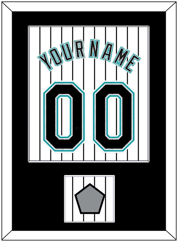 Florida Name & Number With 2003 World Series Champions Patch- Home White Pinstripes (2003-2011) - Single Mat 2