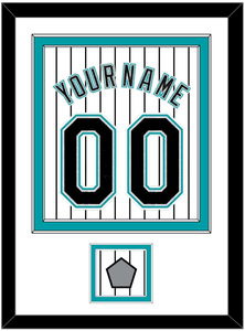 Florida Name & Number With World Series Patch- Home White Pinstripes (2003-2011) - Double Mat 1