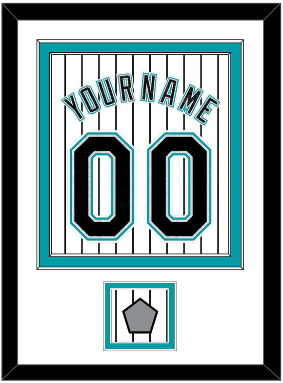 Florida Name & Number With World Series Patch- Home White Pinstripes (2003-2011) - Double Mat 1