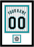 Florida Name & Number With 2003 World Series Champions Patch- Home White Pinstripes (2003-2011) - Double Mat 1