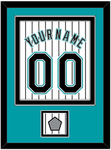 Florida Name & Number With World Series Patch- Home White Pinstripes (2003-2011) - Double Mat 2