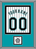 Florida Name & Number With 2003 World Series Champions Patch- Home White Pinstripes (2003-2011) - Double Mat 2