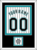 Florida Name & Number With 2003 World Series Champions Patch- Home White Pinstripes (2003-2011) - Double Mat 3