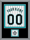 Florida Name & Number With 2003 World Series Champions Patch- Home White Pinstripes (2003-2011) - Double Mat 3