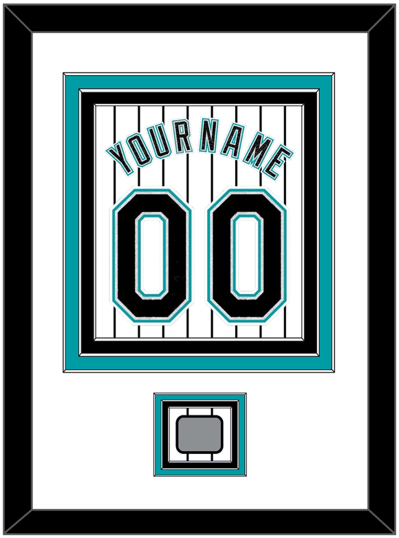 Florida Name & Number With 2003 World Series Champions Patch- Home White Pinstripes (2003-2011) - Triple Mat 1