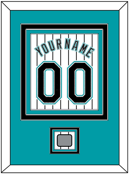 Florida Name & Number With 2003 World Series Champions Patch- Home White Pinstripes (2003-2011) - Premier Tier 2